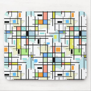 Tapis De Souris Étoiles sur un arrière - plan à damiers.