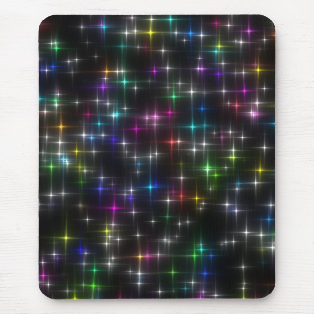 Tapis De Souris Étonnantes étoiles multicolores (Devant)