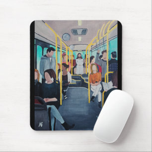 Tapis De Souris Étranger dans le bus Peinture par Alfred Fox