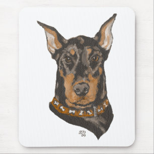 Tapis De Souris Étude de tête de Doberman Pinscher