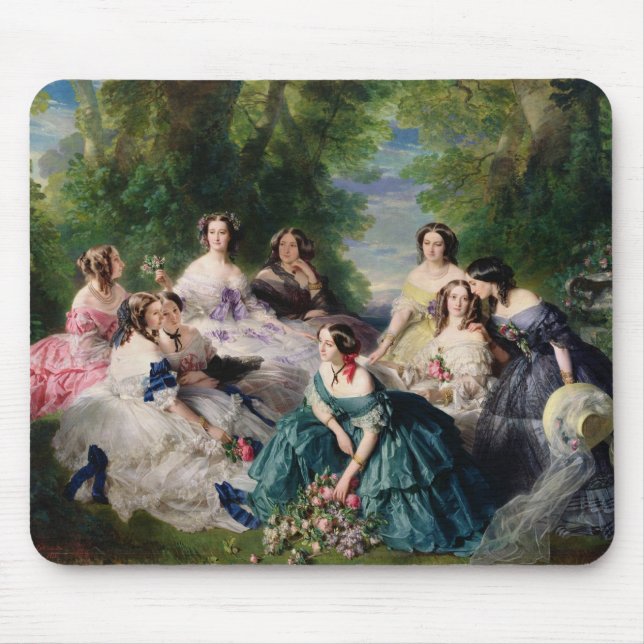 Tapis De Souris Eugenie a entouré par son Dame-dans-Attente (Devant)