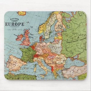 Tapis De Souris Europe Vintage Carte standard du bacon du XXe siè