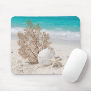 Tapis De Souris Éventail de mer avec dollar de sable et étoile de