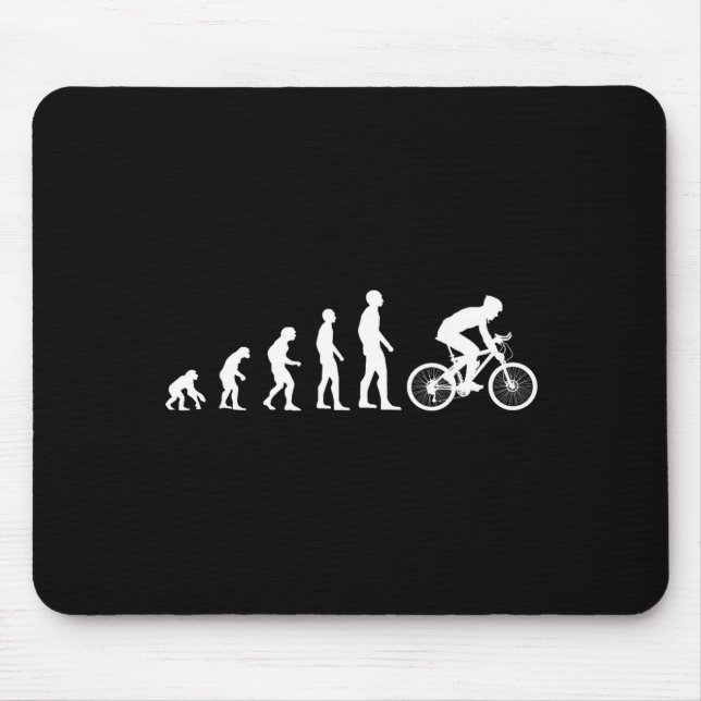 Tapis De Souris Evolution Bike Man Humour Cyclist Funny  (Devant)