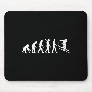 Tapis De Souris Évolution du ski Skieur drôle Ski Freestyle Hiver 