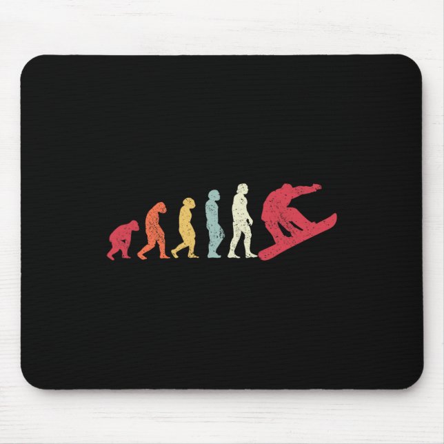 Tapis De Souris Évolution Du Snowboard De L'Homme Boarder Monkey A (Devant)