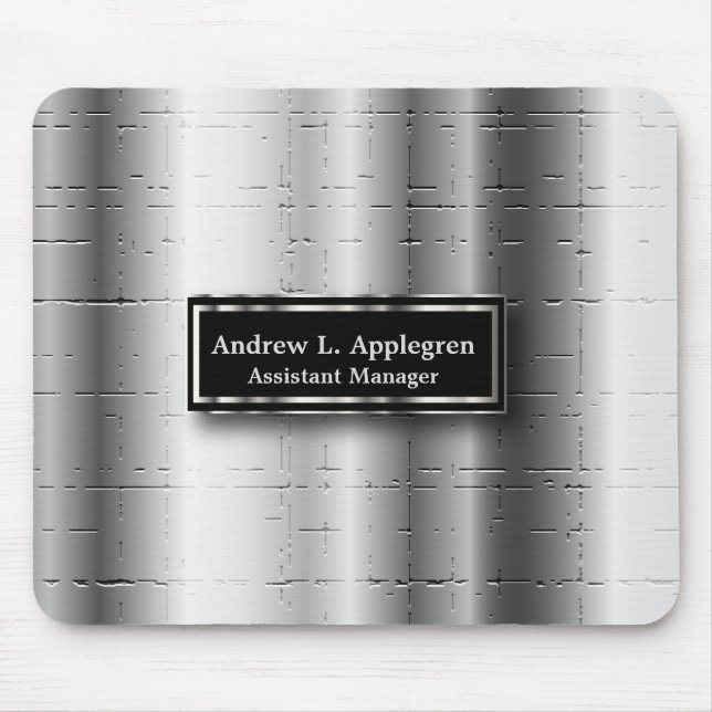 Tapis De Souris Executive - Accents métalliques noirs et argentés (Devant)