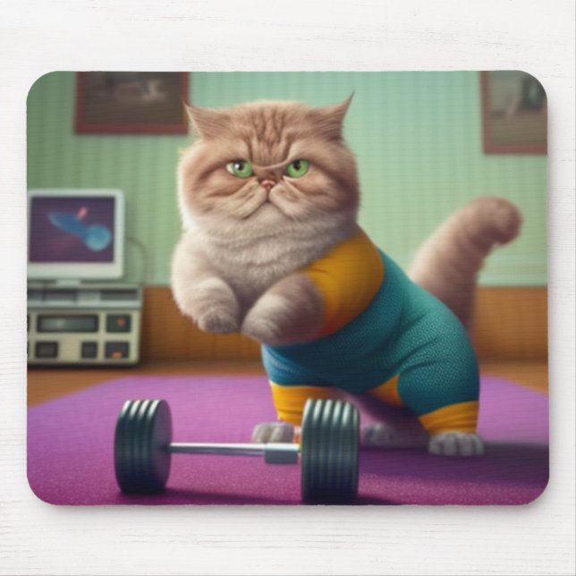 Tapis De Souris Exercice de chats à domicile (Devant)