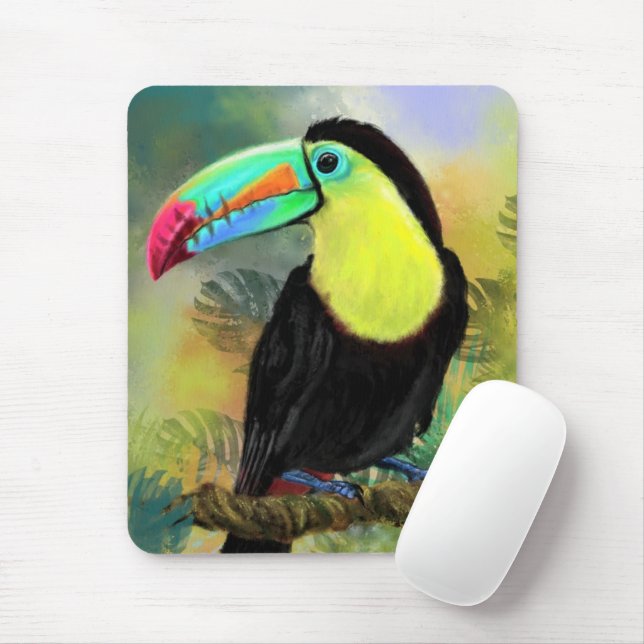 Tapis De Souris Exotique Tropical Toco Toucan Bird - Peinture Mign (Avec souris)