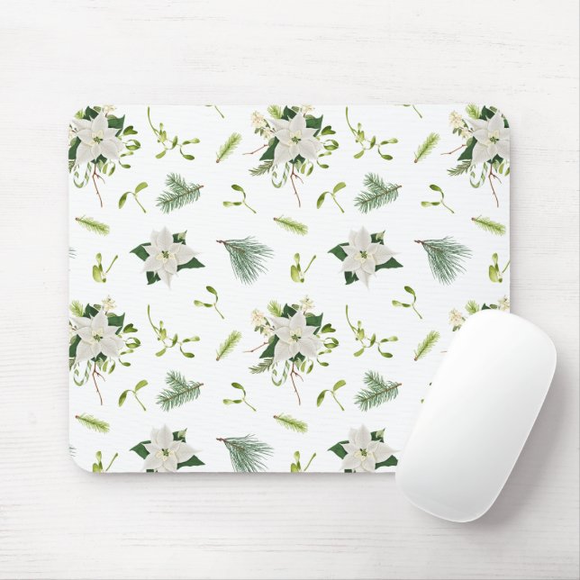 Tapis De Souris Eye Catching Floral Pattern White Mouse Pad (Avec souris)