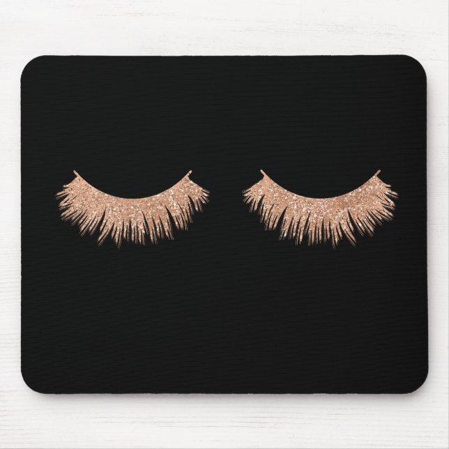 Tapis De Souris Eyelashes Maquillage Artiste Noir élégant (Devant)