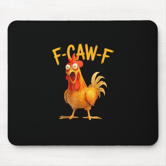 Tapis De Souris F-Caw-F Pun drôle de poulet Coq Caquetant Grunge (Devant)