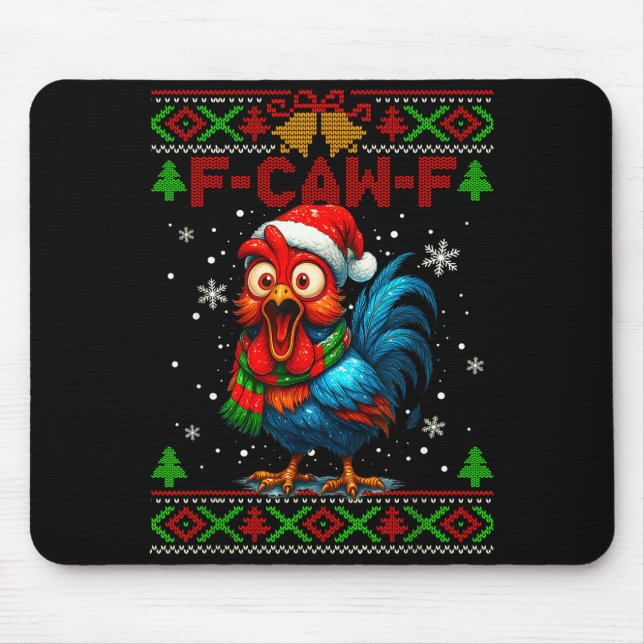 Tapis De Souris F Caw F Rooster Funny Bird Fcawf Chicken Whisperer (Devant)