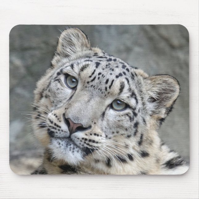 Tapis De Souris Face de fermeture du léopard des neiges (Devant)