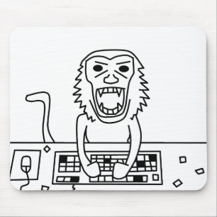 Tapis de souris fâché de singe