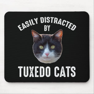 Tapis De Souris Facilement Distrait Par Les Chats Tuxedo