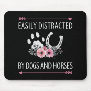 Tapis De Souris Facilement Distrait Par Les Chiens Et Les Chevaux