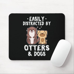 Tapis De Souris Facilement Distrait Par Les Loutres Et Les Chiens 