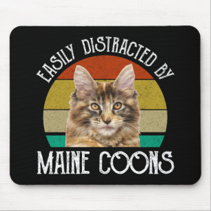 Tapis De Souris Facilement Distrait Par Les Maine Coons