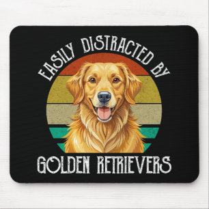 Tapis De Souris Facilement Distrait Par Les Retrievers D'Or