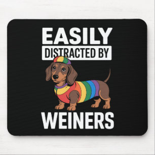 Tapis De Souris Facilement Distrait Par Weiners LGBTQ Arc-en-ciel
