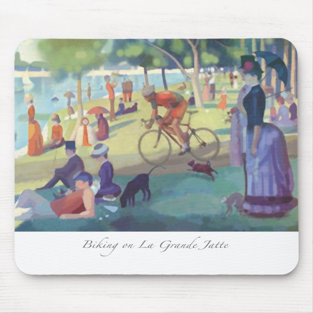 Tapis De Souris Faire du vélo sur la La grand Jatte Mousepad (Devant)