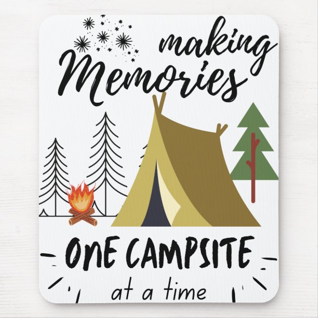 Tapis De Souris Faire Souvenir Un Camping À La Fois Camping (Devant)