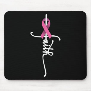 Tapis De Souris Faith Cross Guerrier Survivant Pink Ribbon Breast