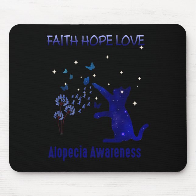 Tapis De Souris Faith Hope Love Alopecia Sensibilisation (Devant)