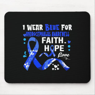 Tapis De Souris Faith Hope Love Je Porte Du Bleu Pour Hydrocéphali