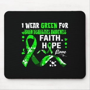 Tapis De Souris Faith Hope Love Je Porte Le Vert Pour Les Handicap