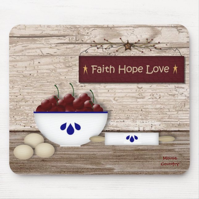 Tapis De Souris Faith Hope Love Mousepad (Devant)