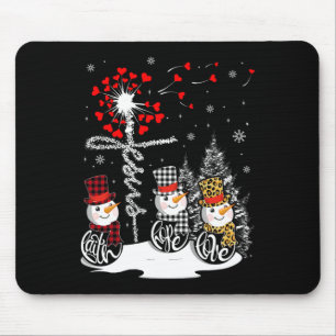 Tapis De Souris Faith Hope Love Snowman Jesus Dandelion Christian