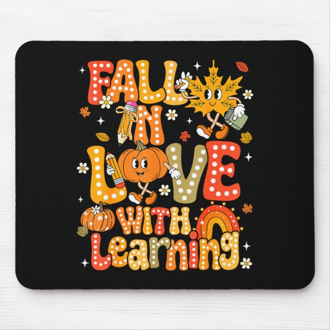 Tapis De Souris Fall In Love With Learning Autumn Thanksgiving Pum (Devant)