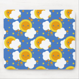 Tapis De Souris Falln Kawaii Moon, Étoiles, Soleil