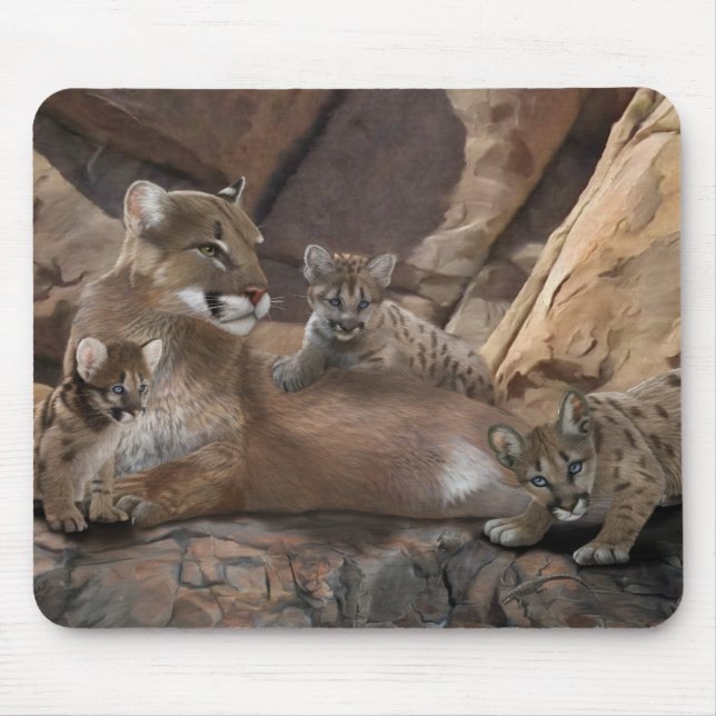 Tapis De Souris Famille Cougar (Devant)