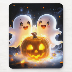 Tapis De Souris Famille de fantômes mignons Halloween Citrouille N