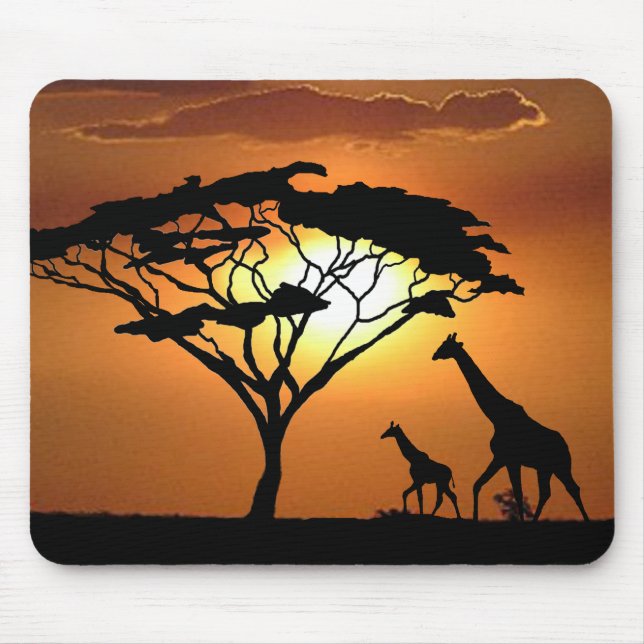 Tapis De Souris famille de girafe (Devant)