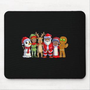 Tapis De Souris Famille noire Noël Afro Africain Américain Père No