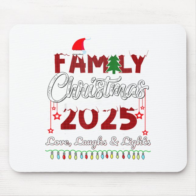 Tapis De Souris Family Christmas 2025 Love, Laughs And Lights Holi (Devant)