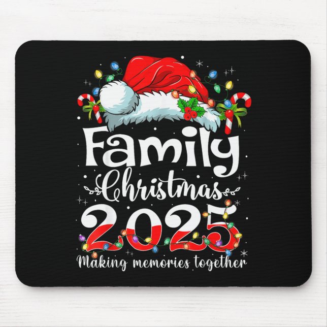 Tapis De Souris Family Christmas 2025 Matching Squad Santa Elf Fun (Devant)