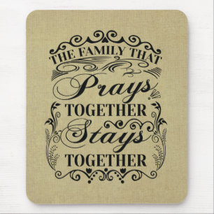 Tapis De Souris Family Prays Together Stays Bible Saying