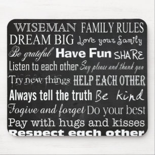 Tapis De Souris Family Rules Last Name Personalized Cust Mouse Pad