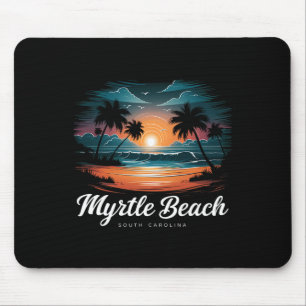 Tapis De Souris Family Vacation Retro Sunset Caroline du Sud Myrtl