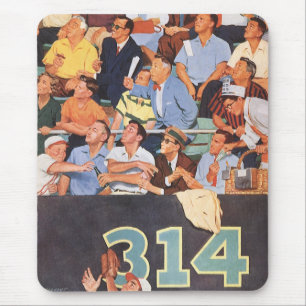 Tapis De Souris Fans de baseball vintage regardant un match