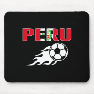Tapis De Souris Fans de foot péruviens fiers Maillot Drapeau péruv