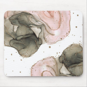 Tapis De Souris Fantaisie Glamour Rose Noir Or Encre Éthérée Humeu