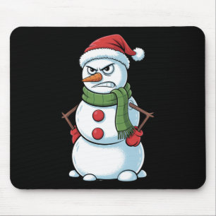 Tapis De Souris Fantastique Noël Snowman En Colère Avec Chapeau De