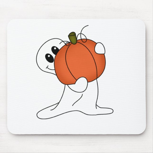 Tapis De Souris Fantôme avec Citrouille orange (Devant)