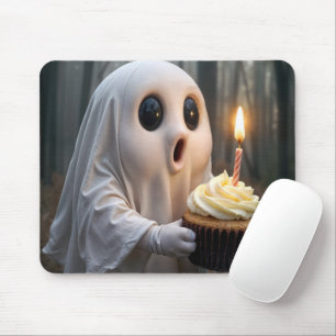 Tapis De Souris Fantôme avec un Cupcake d'anniversaire